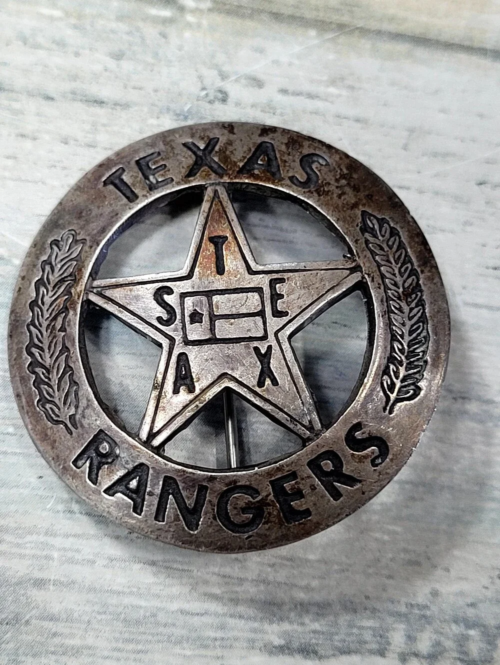 Vintage STERLING Texas Rangers Star Pin - Silver Tone